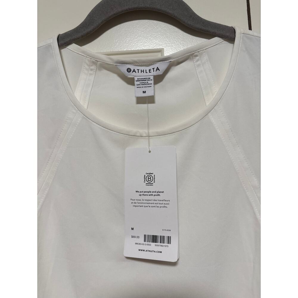 Athleta Women's Zephyr Refined Tank White Stretch Sleeveless Top M - Picture 3 of 7